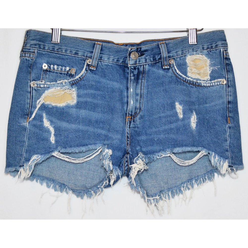 Rag & Bone Winnie Distressed Cut Off Denim Jean Shorts Size 33